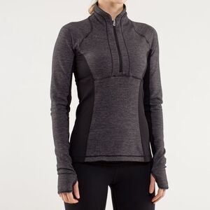 Lululemon Run Switch back 1/2 zip. Black/ gray. Reversible. Size 8